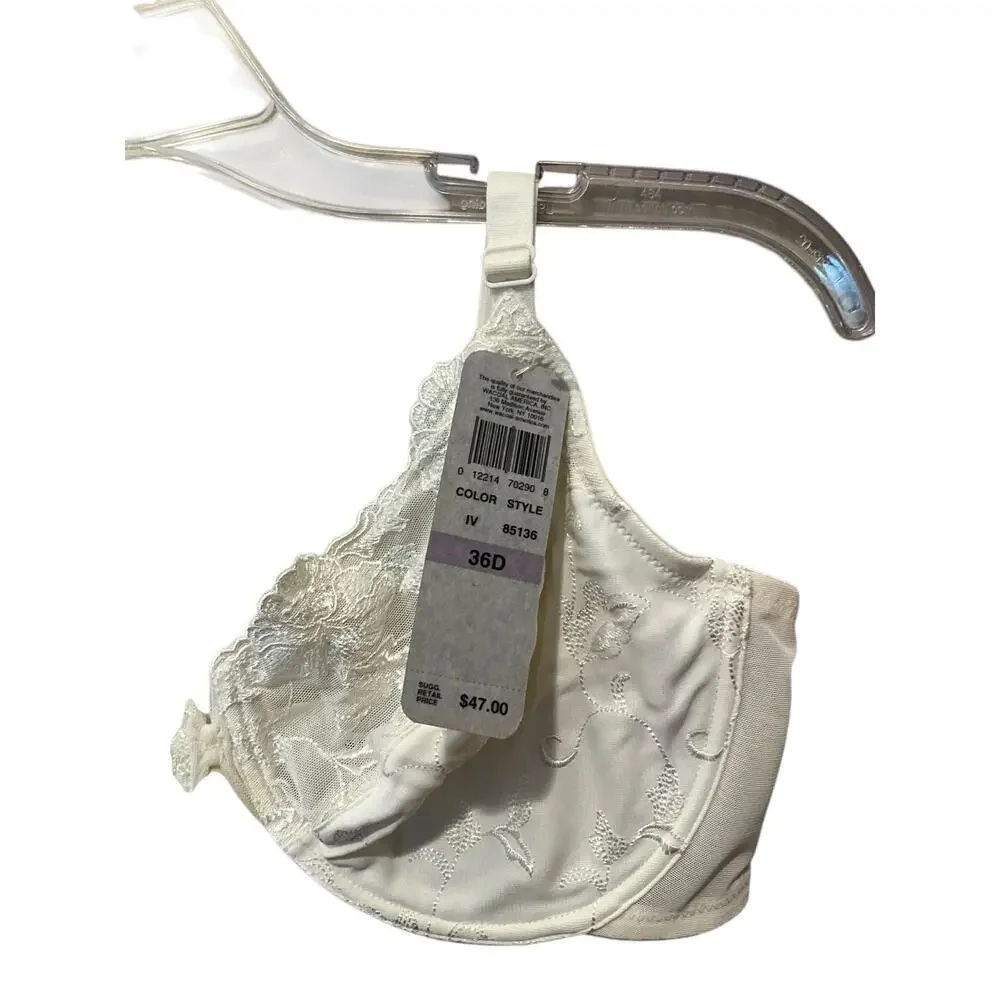 Wacoal Underwire Seasonal Fashion Lovely Lace Bra‎ 85136 Ivory Womens Sz 36C NEW
